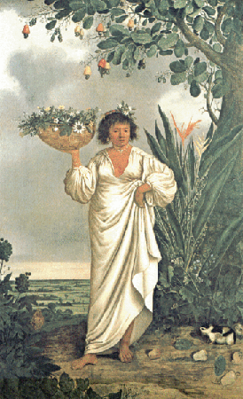 Девушка-«мамелюко» (потомки португальцев и индейцев), Бразилия. Худ. Альберт 
Экхаут, около 1641—1644 гг.