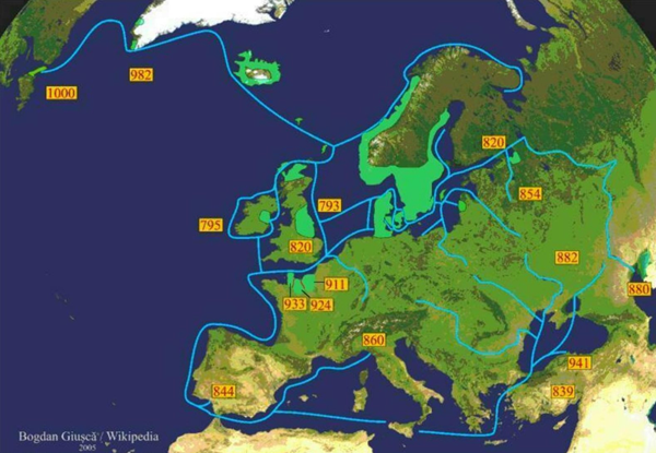 Карта походов викингов