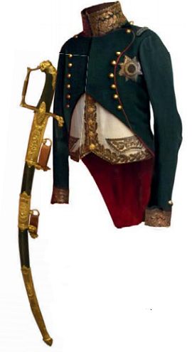 Мундир и сабля французского дивизионного генерала лёгкой кавалерии. 1810 г.