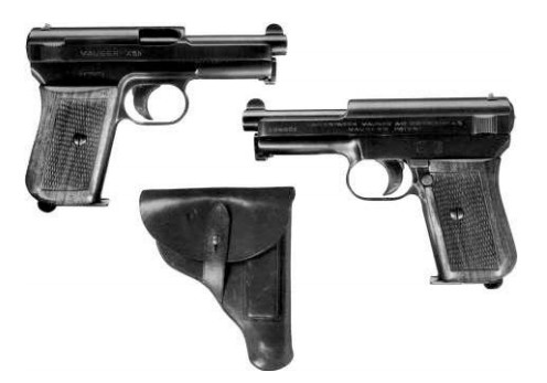 7,65-мм пистолет «Маузер» модели 1914 г. и поясная кобура для него
