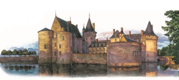 Средневековый замок на Луаре (Франция)