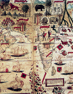 Фрагмент карты мореплавтелей XVI в.
