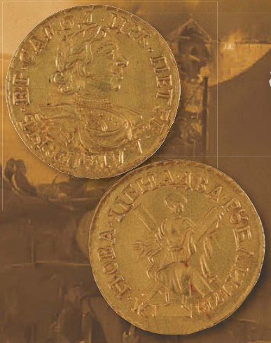 Монета 2 рубля образца 1718 г.