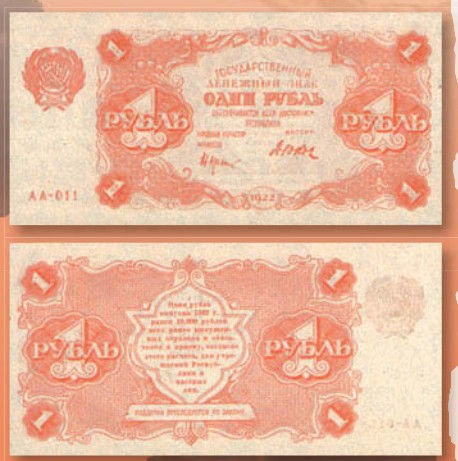 Банкнота 1 рубль образца 1922 г.