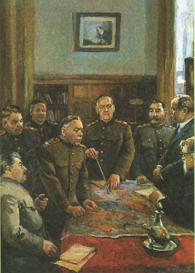 Сталин с высшим военно-политическим руководством СССР в первые дни войны