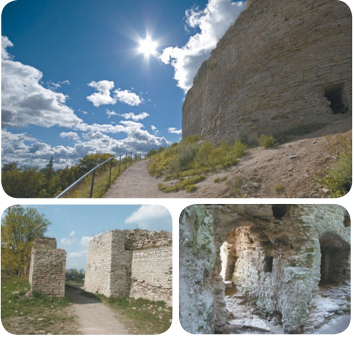 Фрагменты сохранившихся стен Изборской крепости