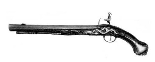 Дорогой офицерский пистолет начала XVIII века