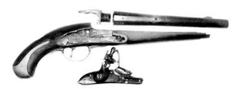 Кавалерийский пистолет обр.1809 г. в неполной разборке