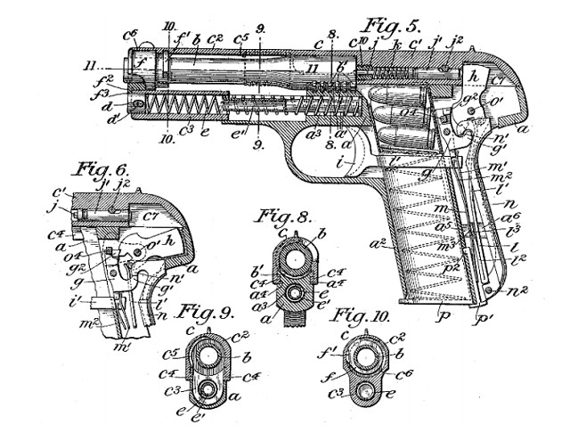 Рисунок из американского патента Дж. М. Браунинга от 1903 г.