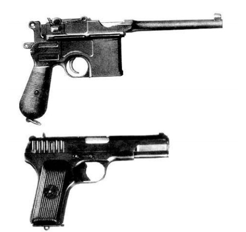 Сравнение двух самозарядных пистолетов под один тип патрона (7,63x25 и 7,62x25) — С/96 «Маузер» и ТТ