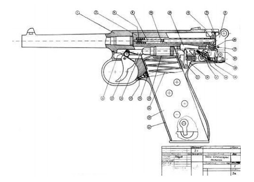 Проект «автоматического пистолета» 1941 г. А.И. Судаева