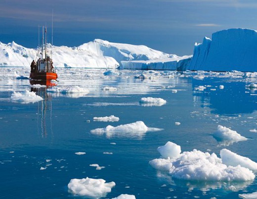 Айсберги в заливе Диско в Гренландии