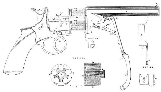Схема устройства револьвера Галана