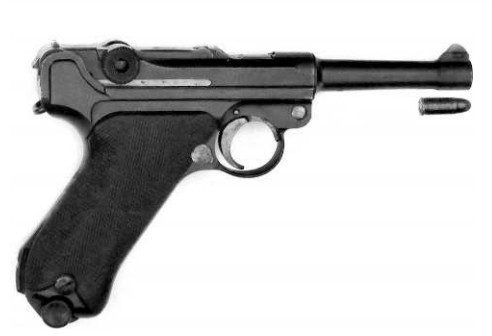 Пистолет Р.08 «Парабеллум» и патрон с цилиндро-оживальной пулей