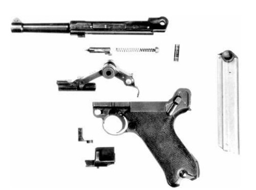 Неполная разборка пистолета Р.08 «Парабеллум»
