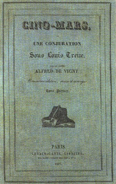 Обложка романа А. де Виньи «Сен-Мар». Издание 1827 г. Париж