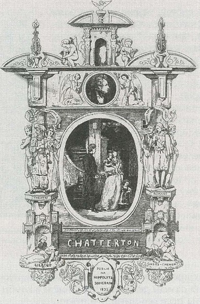 Титульный лист пьесы А. де Виньи «Чаттертон». Издание 1835 г.