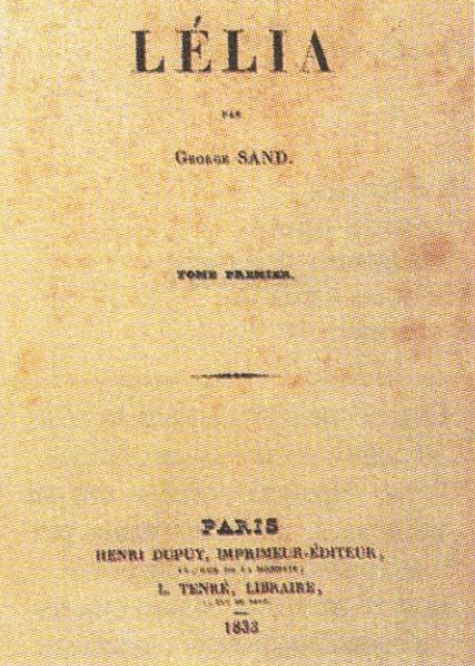 Титульный лист романа Ж. Санд «Лелия». Издание 1833 г. Париж