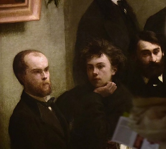А. Фантен-Латур. За столом. Фрагмент. 1872 г. Поль Верлен (слева) и Шарль Бодлер