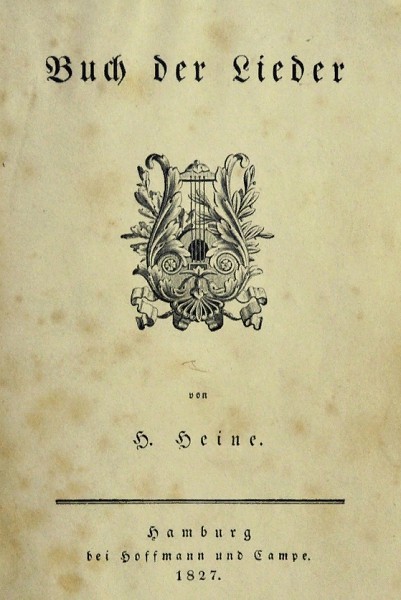 Титульный лист первого издания «Книги песен» Г. Гейне. 1827 г. Гамбург