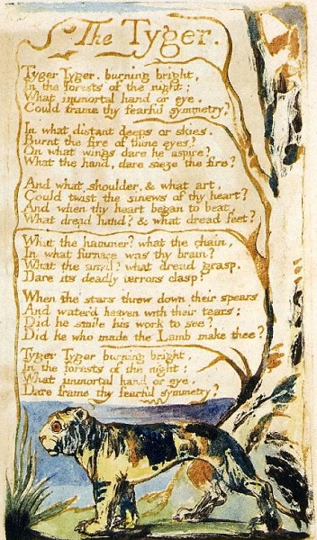 Иллюстрация У. Блейка к стихотворению «Тигр»