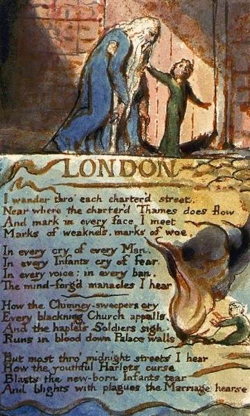 Иллюстрация У. Блейка к стихотворению «Лондон»