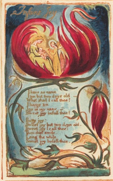 Иллюстрация У. Блейка к стихотворению «Дитя-горе»