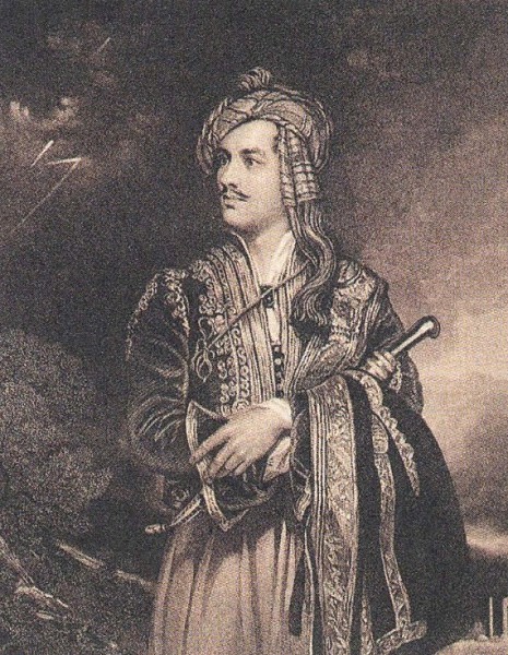 Лорд Байрон в албанском костюме. Гравюра второй половины XIX в.