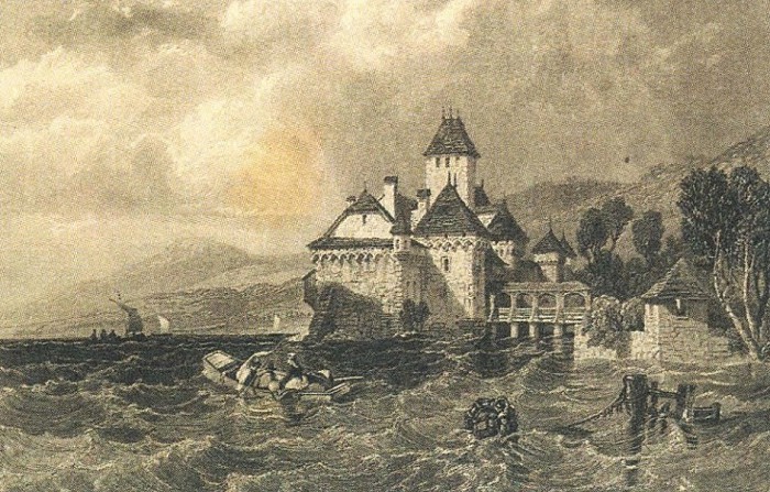 Э. Финден. Шильонский замок. Гравюра. 1832 г.