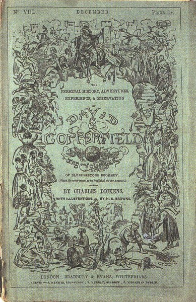 Обложка первого издания романа Ч. Диккенса «Дэвид Копперфилд» с рисунками X. К. Брауна. 1849 г.