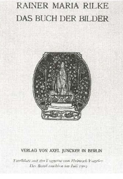 Обложка первого издания сборника стихотворений Р. М. Рильке «Книга образов». 1902 г.