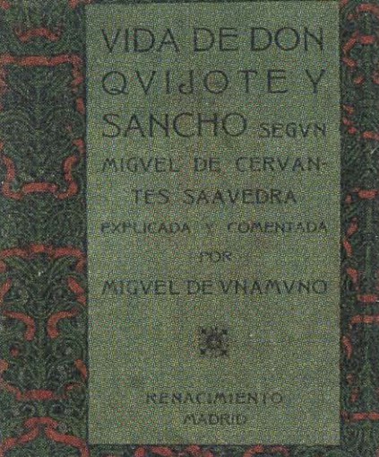 Обложка книги М. де Унамуно «Жизнь Дон Кихота и Санчо по Мигелю де Сервантесу». Издание 1905 г.