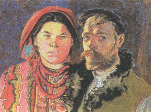 С. Выспяньский. Автопортрет с женой. 1904 г.