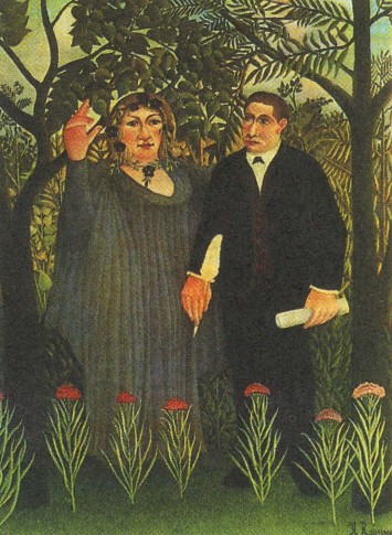 А. Руссо. Муза, вдохновляющая поэта. 1909 г. (Поэт — Г. Аполлинер.)