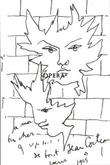 Рисунок Ж. Кокто для обложки сборника стихов «Опера»