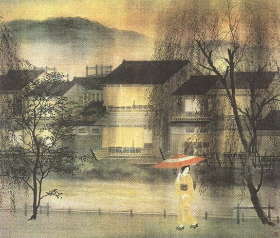 Тэкисон Уда. Дождь в Киото. 1953 г.