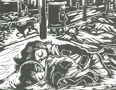 Дети, спящие на улице. 1952 г.