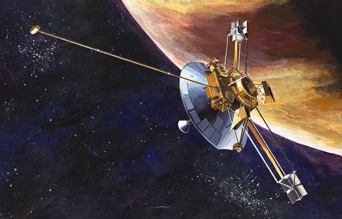 Космический зонд «Галилео», запущенный NASA в 1989 году, в представлении художника