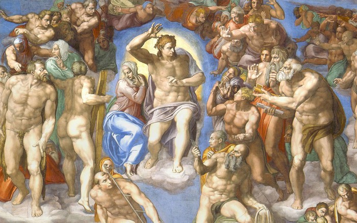 Центральный фрагмент фрески «Страшный суд» с изображением Христа и Марии и их ближайшего окружения
