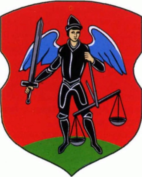 Архангел Михаил с мечом и весами на гербе белорусского города Новогрудок