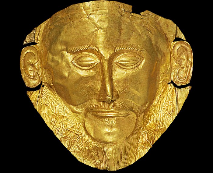 Погребальная золотая маска из Микенского некрополя