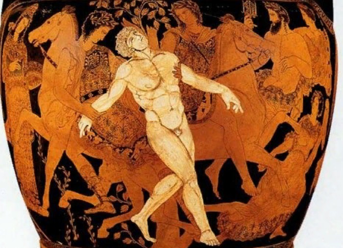 Смерть Талоса. Фрагмент росписи древнегреческой вазы