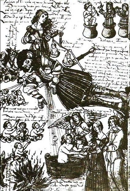 Сатурн как свинец мудрецов. Иллюстрация из алхимического трактата XVI в.