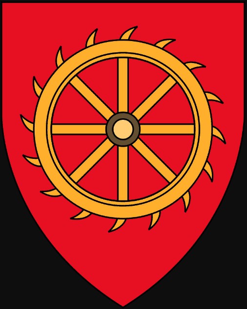 Колесо для колесования на гербе колледжа Св. Екатерины в Кембриджском университете