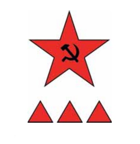 Три треугольника под звездой на рукаве — знаки различия старшины в РККА с 1919 г.