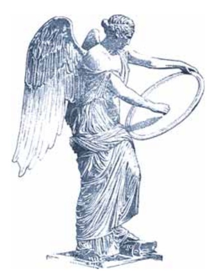 Древнеримская статуя крылатой богини победы Ники из итальянского города Брешия. По гравюре XIX в.