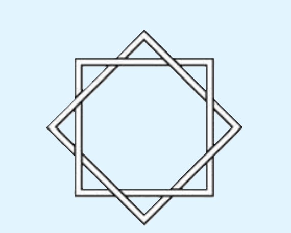 Графическое изображение Вифлеемской звезды как фигуры, составленной из двух квадратов