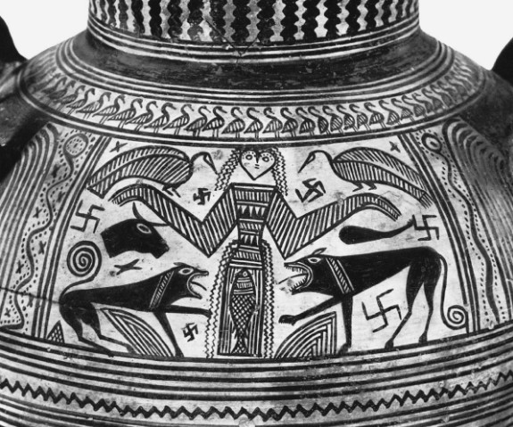 Свастики как солярные символы на древнегреческой вазе