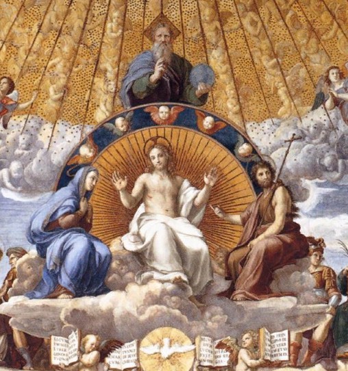 Фрагмент фрески, на котором изображен голубь, символизирующий святое причастие