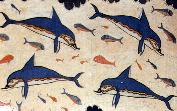 Дельфины. Фреска из Кносского дворца, Крит